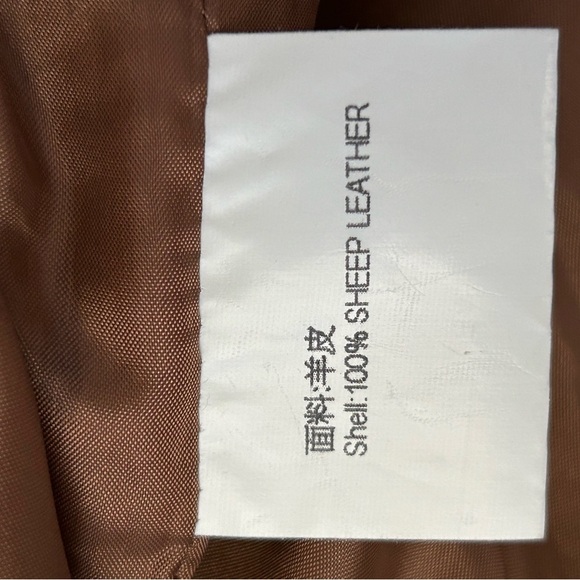 Brown Leather Top with Tailored Silhouette Sz L - Picture 5 of 5